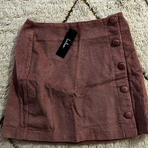LuLu's Corduroy Pink Button Up Mini Skirt